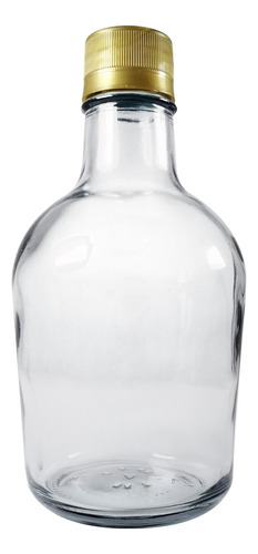 Botella De Vidrio Festival 200 Ml (60 Pz) Color Tapa Inviolable Dorada