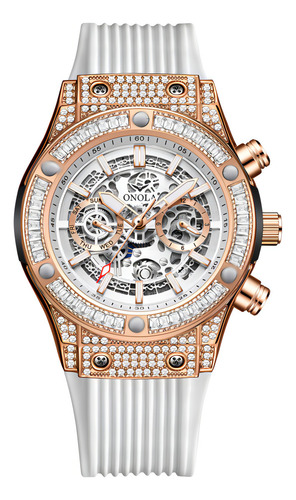 Relojes Luminosos Mecánicos Automáticos Onola Color De La Correa Blanco
