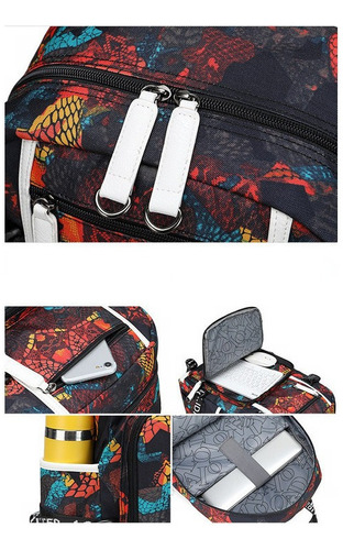 Mochila Mujer Moda Multifuncional Estampado Casual Hombres