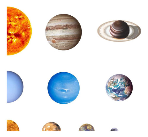 Calcomanías Luminosas Para Pared, 9 Piezas Planetas S