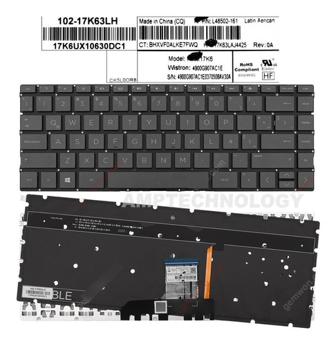 Teclado Laptop Pavilion 13-an 13-an0007la 13-an0012la 13-ar 