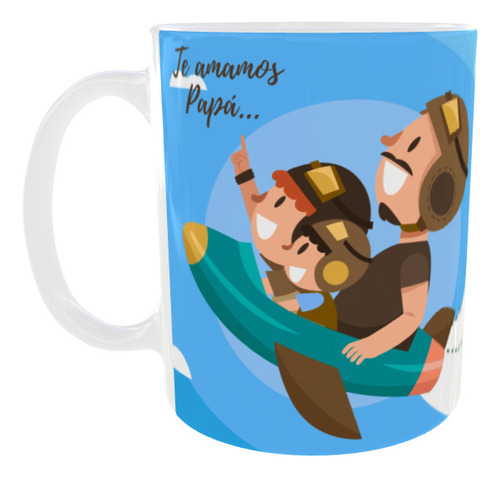 Taza Día Del Padre Con Dos Hijos