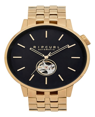 Relógio Rip Curl Masculino Automático Detroit A3102 146 Cor da correia Dourado Cor do bisel Dourado Cor do fundo Preto