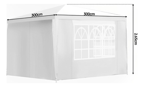Toldo Carpa Paredes Lona 3 x 3 m Desmontable Impermeable Toldo Blanco para Jardin Fiesta Negocios