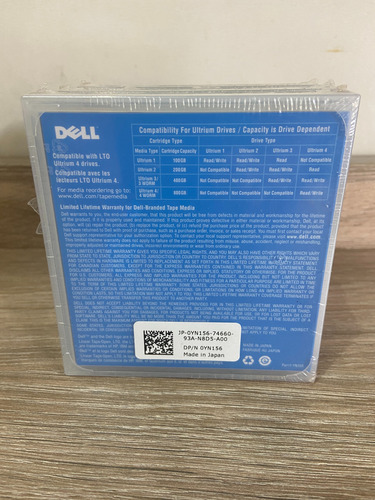 Fita Dell Backup Lto Ultrium4 800gb - Kit 3 Unidades