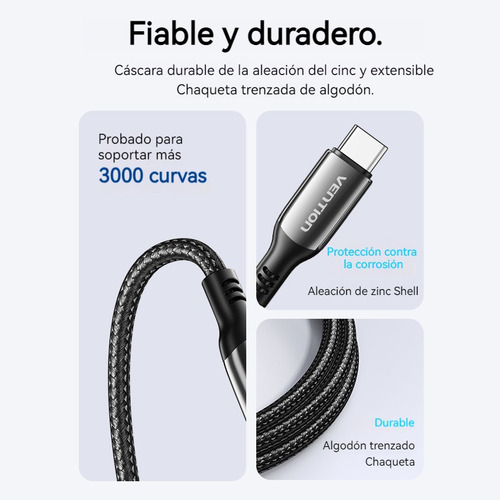 Cable Tipo C A Tipo C De 1.2m 5a De Carga Rápida Usb C