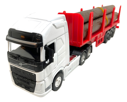 Volvo Fh Troncos Pull B Nuevo Sin Caja - B Camion Welly 1/64 Blanco