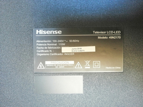 Televisor Led Hisense 49n2170 Smartv Desarme Quebrado 