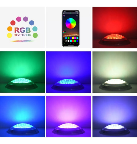 Roleadro 03 luz led para piscina Dc12v 24w lámpara colorida Rgb bluetooth