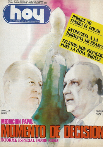 Revista Hoy 178 / 23-12-80 / Cancilleres René Rojas Y Pastor