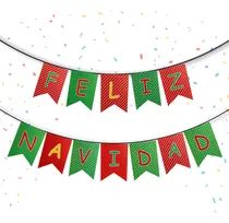 Comprar 3 Banderínes De Decoración  Feliz Navidad  Colgante Fiesta