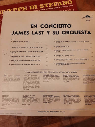 James Last Y Su Orquesta -en Concierto- Disco De Vinilo