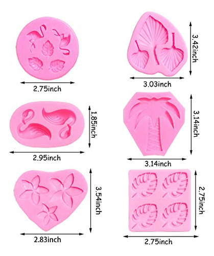Juego De 6 Moldes De Silicona Doumeny Con Diseño De Flamenco
