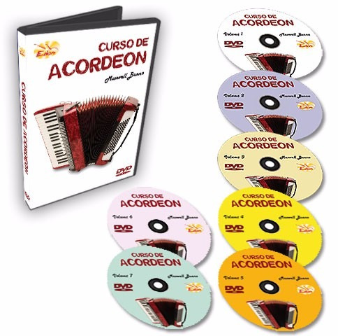 Curso Completo Acordeon Sanfona  12 Dvds - Edon