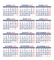 Comprar Calendario Mini Chile 2025 2 Formatos Digitales Pdf