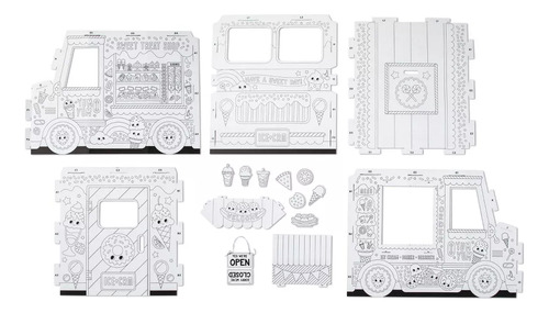 Mondo Llama - Camion De Helados - Carton Para Colorear