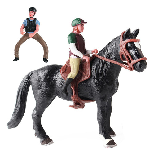 Figura De Cavalo Modelo Animal Com Sela, Totalmente Preto