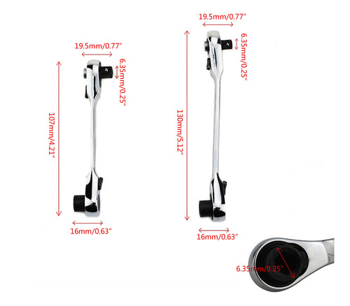 Llave De Trinquete Portátil Con Broca Hexagonal (s) En 1 1/4