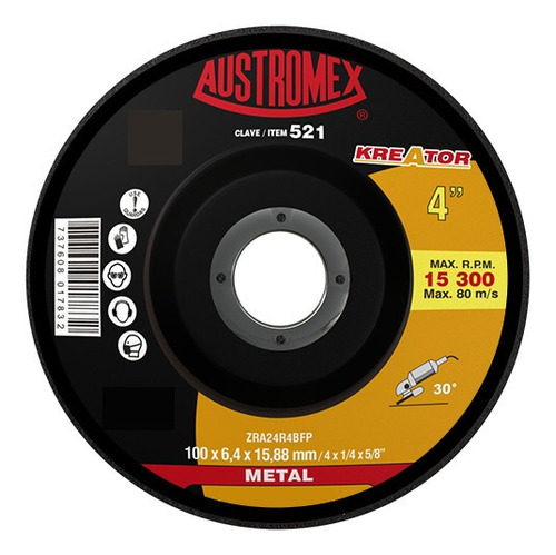 Disco De Desbaste Austromex 521 Kr 4 X 1/4 X 5/8