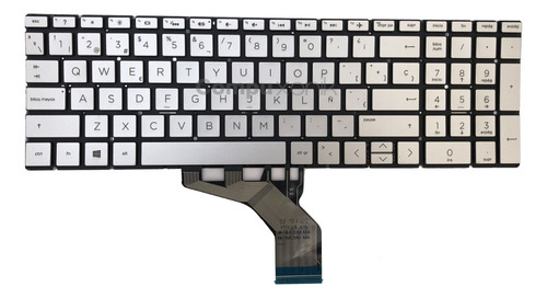 Teclado Para Hp Pavilion 15-da 15-db Plata Iluminado Español