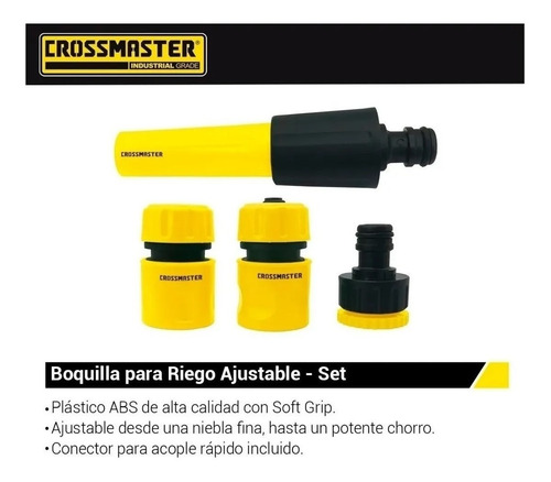 Imagen 2 de 7 de Set Boquilla De Riego Ajustable Crossmaster 4 Piezas