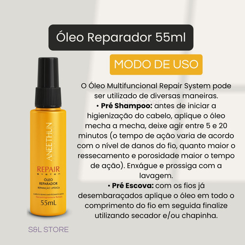 Aneethun Shampoo E Óleo Repair System