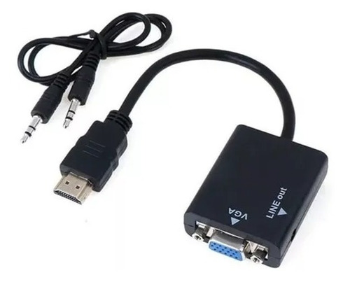 Conversor De Hdmi A Vga Con Audio Para 1080 Full Hd