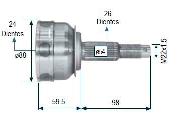 Junta Homocinetica Dart Lebaron Magnum 87-89 L/rueda