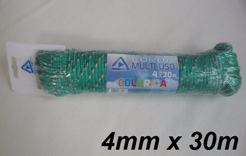 Corda Cinta De Amarrar Carga Varal Multiuso Verde 30m X 4mm