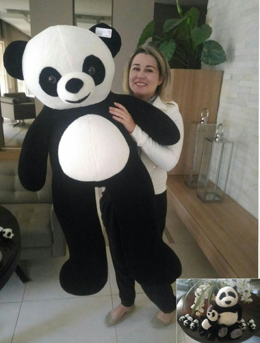 Urso Panda Grande Pelúcia Gigante 120cm + Coração Amor Love