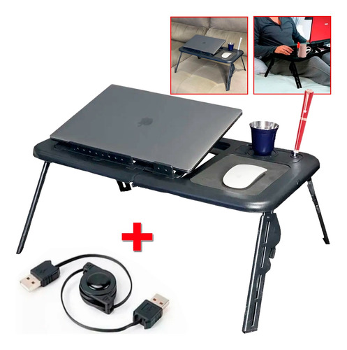 Mesa P/ Notebook E-table Portátil Cooler Regulável Cp74