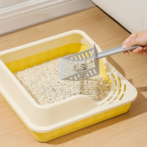 Caja De Arena Para Gatos De Cara Alta, Inodoro Amarillo