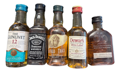 Pack Miniaturas Jack Daniels Honey  Dewars Woodford X 5
