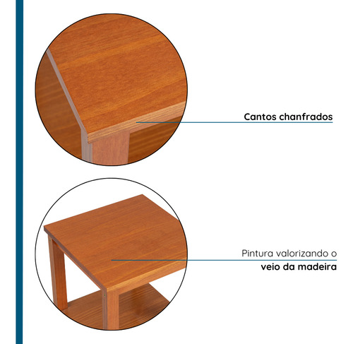Mesa Lateral Em Madeira Maciça Flat Artemobili Cor Garapa