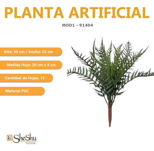 Helecho Planta Artificial Jardin Vertical Muro Proteccion Uv Color Mod1