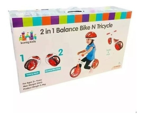 Bicicleta Triciclo 2 En 1 Konig Kids ** Super Oferta **