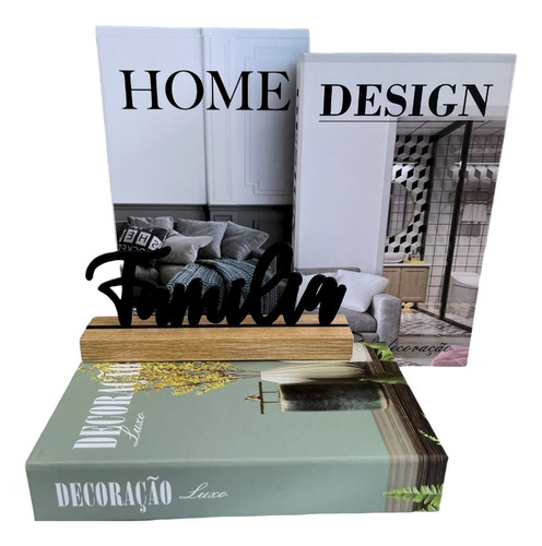 Caixa Livro Decorativo Fake Kit 3 Porta Objetos Cor Home Design Branco