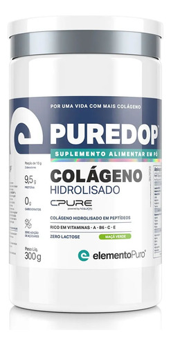 Puredop 300g Colágeno Hidrolisado Cpure - Maçã Verde