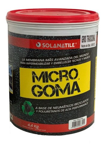 Membrana Impermeabilizante Microgoma P/piso Y Pared 4.4 Kgs Color Gris