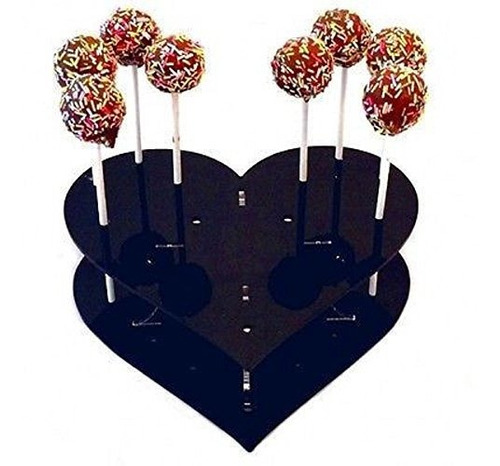 Bandeja - Heart Cake Pop Stand By Super Cool Creation, Black