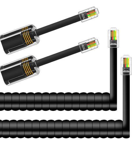 Necables Paquete De 2 + 2 Cables De Telfono Sin Enredos Para