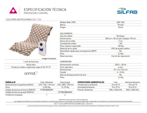 Imagen 2 de 5 de Colchón Antiescaras Con Motor Compresor Secuencial 130 Kgm