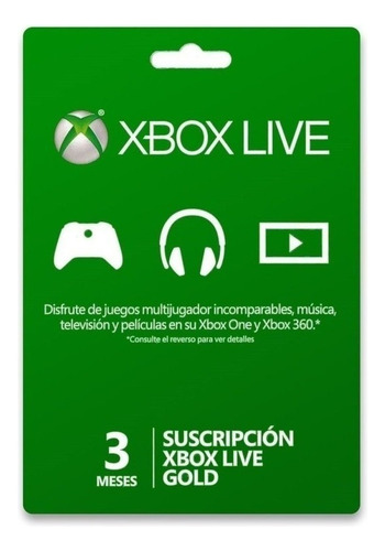 Cartão Xbox Live Gold 3 Meses