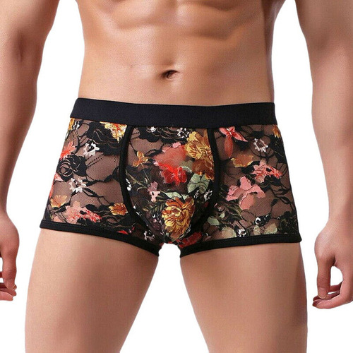 Calzoncillos Tipo Bóxer De Encaje Para Hombre, Lencería Sexy