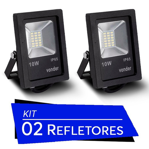 02 Refletor De Led 10 W Vonder Prova D'agua E Garantia