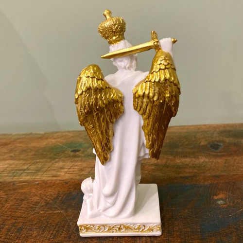 São Miguel Monte Gargano 12cm Pó De Mármore Área Externa