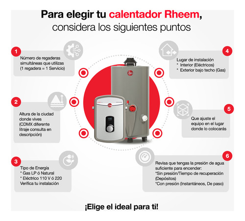 Calentador Agua Rheem Instantáneo Tf 14 L/min Gas Natural