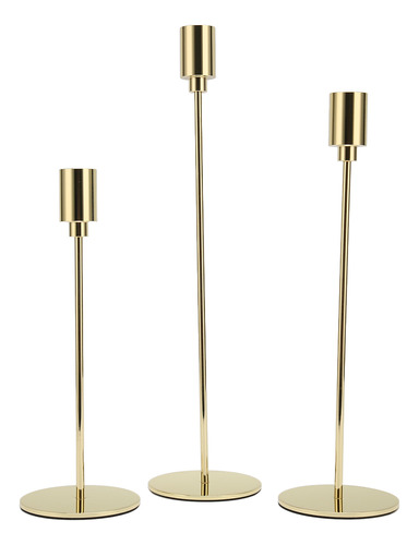 Candelabro De Metal Fino, Hermoso Y Elegante Candelabro Dora