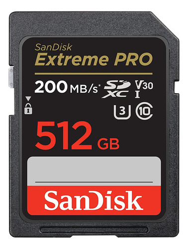 Cartão De Memória Sandisk 512gb Cartão Sd Extreme Pro 200mbs