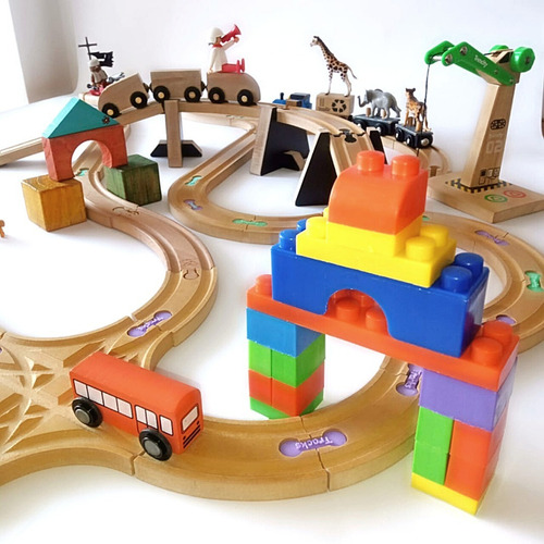 Imagen 4 de 10 de Pack Full 46 Vías+puente+elevación+tren Compatible Trencity